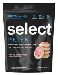 lot 8573 image: PEScience Select Protein Powder, Whey and Casein Blend, Clean Protein Powder for Women and Men, Low Calorie, Low Carb, Keto Friendly, Gluten Free - Frosted Sugar Cookie - 5 Servings