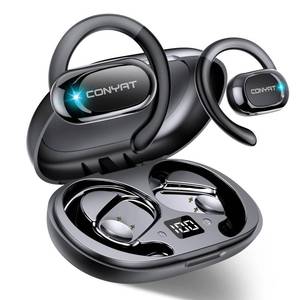 lot 8576 image: Conyat Open Ear Headphones, Wireless Bluetooth 5.4 Earbuds with Big Earhooks, Ultra-Comfort Open Ear Earbuds, 58 Hours HD Stereo Sound Over Ear Earphones, IP7 Waterproof Headset, Deep Black
