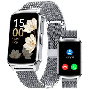 lot 8584 image: Fitness Tracker Watch for Women Men, Step Counter Compatible with iPhone and Android, IP68 Waterproof, Activity Track with Calorie, Sleep Monitor, 110 Sports Modes Pedometer Smart Watch (Silver)