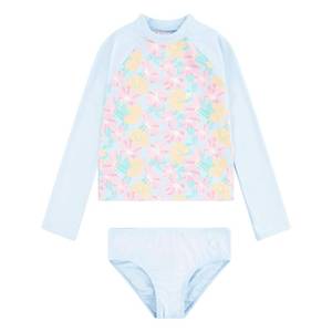 lot 8588 image: Hurley Long Sleeve Rash Guard 2-Piece Swimsuit 8-9yrs