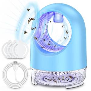 lot 8595 image: Fruit Fly Traps for Indoors, Fan Powered Bug Catcher for Home, Traps Fruit Flies, Gnats, Mosquitoes & Moths (Blue)