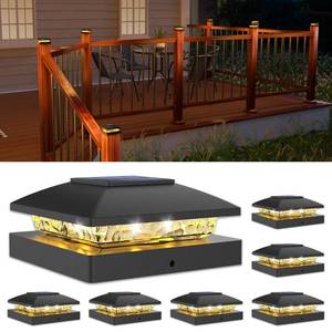 lot 8614 image: VOLISUN 4x4 Solar Post Cap Light 6pack,Solar Fence - Cap Lights Outdoor Waterproof for WoodenVinyl Post,Black Deck Post Cap Light Solar Powered with Warm White for GardenPatioPorch