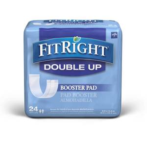lot 8619 image: FitRight Double Up Booster Pad, Thin Incontinence Liner, 3.5 x 11.5, Individually Wrapped (Bag of 24)