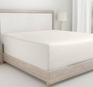 lot 8625 image: California Design Den Fitted Cotton Sheet Queen, Deep Pocket Soft 400 Thread Count 100% Cotton Sateen, No Pop-Off Elastic, Durable Fitted Sheet Only - Ivory (Pale Tone)