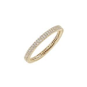 lot 8628 image: Amazon Essentials 23K Gold Plated Double Row Pave Stackable Eternity Ring Size 10, Yellow Gold
