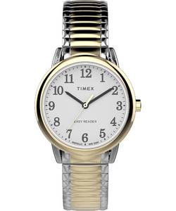 lot 8629 image: Timex Womens Easy Reader Classic 30mm Watch - Two-Tone Expansion Band White Dial Two-Tone Case