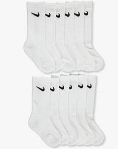 lot 8633 image: NIKE Young Athletest Crew 6 Pair Socks Kids 10C-3Y5-7(Sock size)