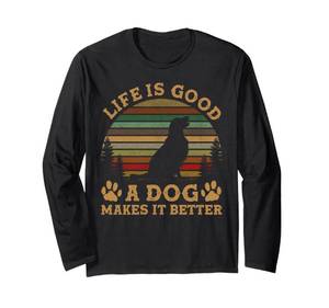 lot 8647 image: Life Is Funny Good A Dog Makes It Better Vintage Long Sleeve T-Shirt L