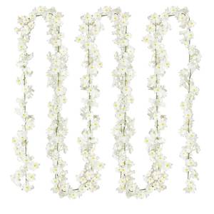 lot 8653 image: Sggvecsy Cherry Blossom Garland Artificial Cherry Flower Vines 1 Pack Hanging Silk Flowers Garland for Home Wedding Garden Party Arch Office Decor (White)