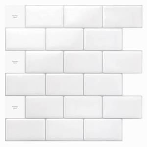 lot 8654 image: Art3d Premium 10-Sheet Peel and Stick Tile Backsplash - 12x12 for Kitchen , Bright White