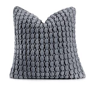 lot 8669 image: COCOPLOCEUS Pillow Cover 24x24 1 Piece Velvet Euro Sham Decorative Farmhouse Pillowcase Boho Square Cushion Covers Soft Bubble Texture for Couch Sofa Bed Bedroom Car Living Room Dark Gray