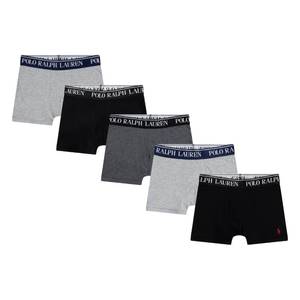 lot 8694 image: POLO RALPH LAUREN 5-Pack Boxer Briefs GreyBlack Boys L