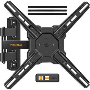 lot 8714 image: Perlegear Full Motion TV Wall Mount for Most 26x50 Inch TVs, Max VESA 300 x 300mm, TV Monitor Wall Mount Bracket with Rotation, Swivel, Tilt, Extension and Leveling Adjustment, Holds up to 55 lbs
