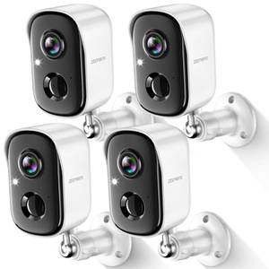 lot 8716 image: Security Cameras Wireless Outdoor, 2K Battery Powered WiFi Cameras for Home Security with AI Motion Detection, Color Night Vision, Spotlight, Siren, Waterproof, SDCloud Storage - 4 Pcs
