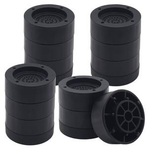 lot 8717 image: HANIHUA 4 Sets Black Round Furniture Risers, Heavy Duty Bed Risers Lifts Height 1, 2, 3 inch, Adjustable Bed Lifts Risers for Bed Frame, Furniture, Sofa, Chair Risers Supports Up to 1,300 lbs