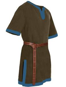 lot 8724 image: Mens Medieval Pirate Costumes Viking Tunic Shirt Renaissance Knight Warrior Cosplay LARP Halloween Tops (Green,M)
