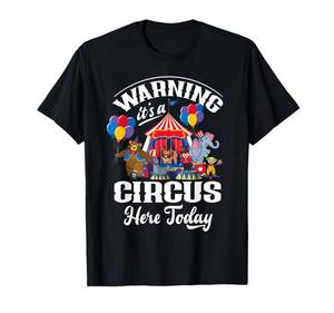 lot 8727 image: Warning Its A Circus Here Today Carnival Birthday Party T-Shirt 4T