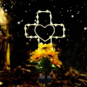 lot 8744 image: Lmtocs Solar Cross Cemetery Decorations for Grave, Memorial Sympathy Gift for Loss of Loved One Mom Dad, Grave Decorations for Birthday in Heaven Mother Day Fathery Day Memrial Christmas