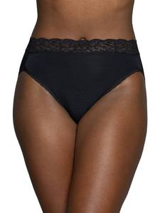 lot 8756 image: Vanity Fair Womens Flattering Lace Panties Lightweight & Silky With Superior Stretch Briefs, Black, 7 US