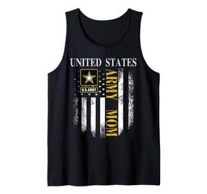 lot 8772 image: Vintage United States Army Mom With American Flag Gift Tank Top Medium