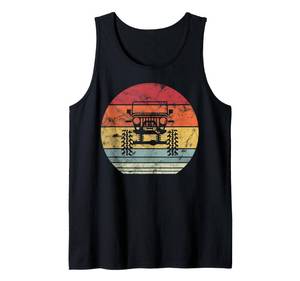 lot 8780 image: Vintage Truck Retro Sunset 4x4 Car Off Road Tank Top sz S