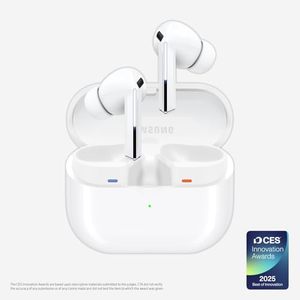 lot 8788 image: Samsung Galaxy Buds 3 Pro AI True Wireless Bluetooth Earbuds, Noise Cancelling, Sound Optimization, Redesigned Comfort Fit, White