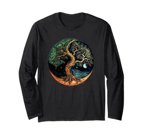 lot 8790 image: Tree of Life Yin Yang Long Sleeve T-Shirt sz L