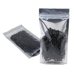 lot 8795 image: FERENLI 100 Pieces Stand Up Clear Front Zipper Lock Resealable Aluminum Mylar Foil Plastic Packaging Bag for Zip Heat Seal Package Lock with Tear Notch Long Term Food Storage 3.5x5.5 inch