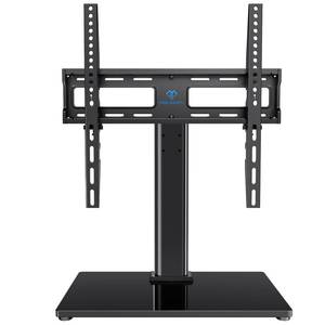 lot 8798 image: PERLESMITH Swivel Universal TV StandBase - Table Top TV Stand for 32-60 inch LCD LED TVs - Height Adjustable TV Mount Stand with Tempered Glass Base, VESA 400x400mm,Holds up to 88lbs PSTVS09