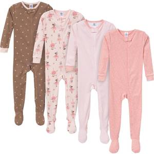 lot 8819 image: Gerber Baby-Girls 4-Pack Footed Pajamas, 3t