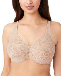 lot 8823 image: Wacoal Womens Plus Size Halo Lace Full Coverage Underwire Bra, Toast , 36DDD