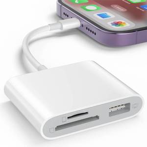 lot 8828 image: SZHAIYIJIN SD Card Reader for iPhone, Memory Card Reader with USB Camera Adapter Plug and Play Trail Game Camera Viewer Supports SD and TF Card MicroSD Card Adapter for iPad No App Required