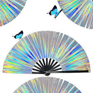 lot 8657 image: Fans for Line Dancing, Boots On The Ground Hand Fan, Big Clacking Pop Fans Handheld That Make Sound, Women Men Foldable Clapping Fan for Dancing