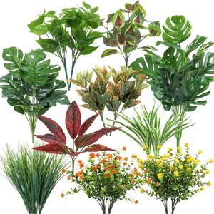 lot 8983 image: Ouddy Decor 18 Bundles Outdoor Artificial Plants UV Resistant Fake Greenery Stems Faux Shrubs for Indoor Outside Hanging Front Porch Patio Garden Window Box Home Decor