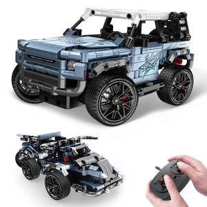lot 8987 image: OWNONE 1 Off Road Pickup 4x4 Building Kit, 2 in 1 Stem Building Toy with Remote Control, Technique Race Car Building Toy for Kids, Birthday Gift Idea for Boys Ages 6 (503 PCS)