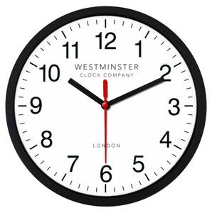 lot 9009 image: Always Home Westminster Clock Company 8 Inch Quartz Wall Clock (Standard Clock) Non-TickingBattery Operated for School Office Classroom