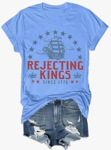 lot 9745 image: Rejecting Kings Since 1776 Patriotic T-Shirt sz M