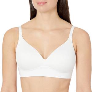 lot 9749 image: Blissful Benefits Convertible Pure Bliss Comfort Wire-Free Longline Bra Classic White 34D