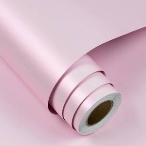 lot 9755 image: FunStick 15.8x240 Satin Pastel Pink Contact Paper Peel and Stick Wallpaper Waterproof Pink Contact Paper for Kitchen Cabinets Countertops Appliances Fridge Vinyl Wrap Self Adhesive Shelf Liner Walls