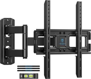 lot 9766 image: PERLESMITH TV Wall Mount for 26-55 inch TVs up to 70 lbs, Full Motion TV Mount Bracket with Swivel, Tilt, Level Adjustment, Corner Mount with Articulating Arm, Max VESA 400x400mm, PSMFK7