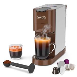 lot 9768 image: KOTLIE 4in1 Espresso Machine Single Serve Coffee Maker for NESOriginalKEU KcupsGround Coffeeilly Coffee ESE,19Bar Espresso Maker, 1450W Coffee Machine