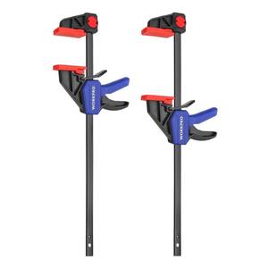 lot 9773 image: WORKPRO 12 Clamps for Woodworking 2-Pack, Quick-Release Wood ClampsSpreader Light Duty, One Hand F Clmaps 150 LBS Load Limit, Ideal for Woodworking and DIY Projects