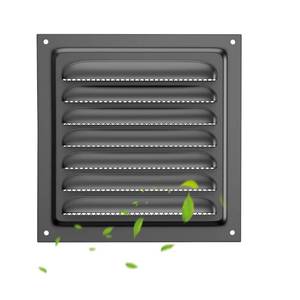 lot 9797 image: Metal Vent Cover, 8 x 8 Square Soffit Air Vent Louver, Grille Cover, Built-in Mesh Screen, HVAC Vents for Bathroom, Home Office, Kitchen (Black 1PC)