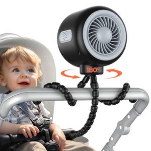 lot 9816 image: Koonie Oscillating Stroller Fan, Flexible Tripod, Clip-on for Car Seats, USB Rechargeable Battery Operated, 3 Speeds, Quiet Operation - Portable Baby Travel Gear for Camping, Tent, Crib, Bike