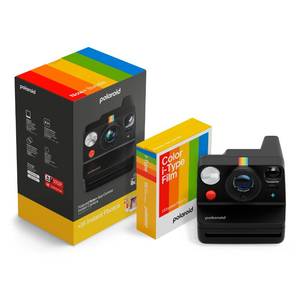 lot 9817 image: Polaroid Now 3rd Generation I-Type Instant Camera  Film Bundle - Now Bluetooth App Controlled Black Camera  16 Color Photos (6562)