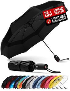 lot 9829 image: Repel Umbrella Windproof Auto Folding Travel Umbrella - Withstands Winds up to 85MPH, For Rain and Sun Strong, Compact, Durable, Light &amp Portable For Women &amp Men, Fits Backpack &amp Cars -Black