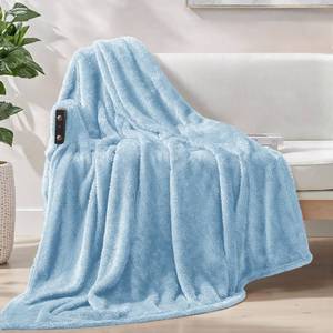 lot 9834 image: Exclusivo Mezcla Plush Fuzzy Fleece Throw Blanket Extra Large, Super Soft, Fluffy and Warm Blankets for Couch, Bed, Suitable for All Seasons (50x70 Inches, Light Blue)