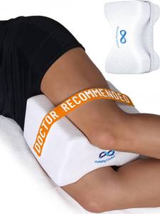 lot 9835 image: Everlasting Comfort Memory Foam Knee Pillow for Side Sleepers Sciatica Pain Relief Pillow, Adjustable Strap Support Leg Pillows for Sleeping Alignment, Knees, Back &amp Hip Cushion