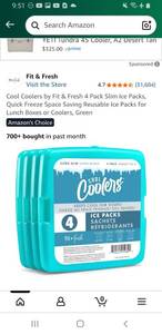 lot 9844 image: Fit & Fresh Cool Coolers Slim Ice Packs - 4 Pack