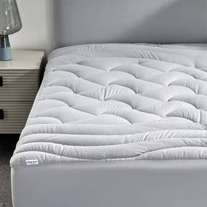 lot 9847 image: SLEEP ZONE Cooling Queen Mattress Topper for Single Bed, Premium Zoned Quilted Mattress Pad, Fitted Mattress Protector Cover, Machine Wash Durable, Deep Pocket 8-21 inch (Silver Grey, Queen)